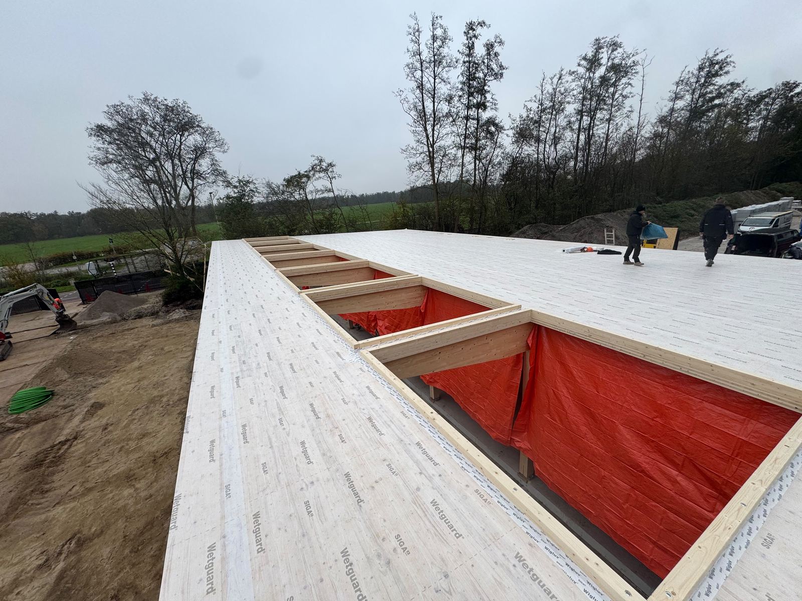 Bescherming van CLT-hout tijdens de bouwfase